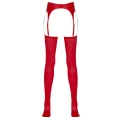 Pas Szelkowy z Pończochami, Czerwony, S/M, 90% Poliester, Regulowane Szelki