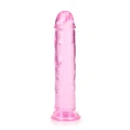 Dildo realistyczne REALROCK CRYSTAL CLEAR 20 cm, przyssawka, wodoodporne