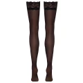 Pończochy COTTELLI LINGERIE, czarne, elastyczne, z koronką 9 cm, 20 den