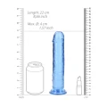 Dildo REALROCK CRYSTAL CLEAR - 8''/20 cm, przezroczyste, przyssawka, wodoodporne
