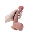 Dildo silikonowe Hyper-Realistic 21 cm – elastyczne, realistyczne żłobienia, przyssawka