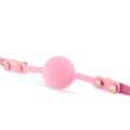 Knebel (Ball Gag) Pink Elegance – silikon 4 cm, regulowany pasek, złote detale