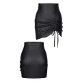Mini spódniczka ekoskórzana AZZURRA, czarna, elastyczna, XL – klasyka w nowoczesnym wydaniu