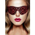 Maksymalnie dopasowana maska na oczy - Burgundy, skóra ekologiczna, diamentowy wzór, 19,5 cm