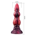 Dildo Power Monsters Savage Beastlord 24 cm, pofalowany silikon, wodoodporny