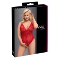Body COTTELLI LINGERIE, czerwono-przezroczyste, koronka, elastyczne, 2XL