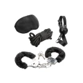 Zestaw bondage dla początkujących - Explorer Collection, regulowany knebel, elastyczna opaska na oczy
