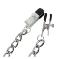 Zaciski sutkowe BK na łańcuchu, metalowe (chromowane) z regulowaną siłą, 43,5 cm