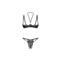 Komplet bielizny OBSESSIVE – cupless z fiszbinami, koronkowy komplet 2-cz., regulowane ramiączka