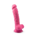 Dildo Silex Model 1, 17,5 cm, różowy, fosforyzujący, silikonowy z przyssawką