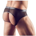 Męskie slipy erotyczne bez dna - elastyczny materiał wetlook, 90% poliamid, 10% elastan