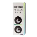 Kulki metalowe do stymulacji pochwy - seria DOMINO, czarne chromowane, higieniczne