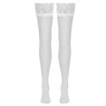Pończochy COTTELLI LINGERIE, białe, 80% poliamid, 20% elastan, koronka 9 cm