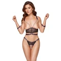 Bielizna Bondage COTTELLI LINGERIE - Zmysłowy zestaw z koronką, regulowane kajdanki