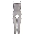 Kombinezon siateczkowy L/XL, 100% poliamid, czarny, bezszwowy, z odkrytymi bokami
