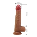 Dildo Pretty Love Lisle 20,6 cm, silikon, wodoodporny, przyssawka kompatybilna z uprzężą