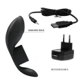 Pierścień wibracyjny - PRETTY LOVE, 7 funkcji, silikonowy, czarny, akumulator USB