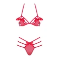 Komplet bielizny OBSESSIVE Giftella 2-częściowy, biustonosz wiązany, stringi z paskami