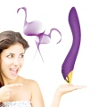 Wibrator ergonomiczny Flamingo Purple, 9 trybów wibracji, wodoodporny, silikonowy