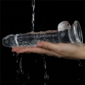Dildo LOVETOY z TPE, przezroczyste, z przyssawką, 19 cm