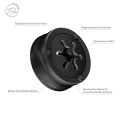 Moduł systemu IKU Flex – magnetyczny, teksturowany, długość 7,4 cm, czarny