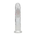 Dildo RealRock - 20 cm, wibrujący, przezroczysty, elastyczny, z przyssawką