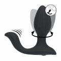 Wibrujący i obrotowy korek analny, silikonowy, ergonomiczny, wodoodporny - czarny