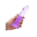 Dildo CRYSTAL CLEAR 17 cm, przezroczyste, bulwiasta końcówka, z przyssawką