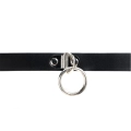 Obroża regulowana z O-ringiem, ekoskóra PU, metalowa, elegancka do bondage