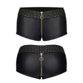 Szorty wetlook DEMONIQ Kolekcja Cash Baby, czarne, z luksusowym złotym zamkiem, S