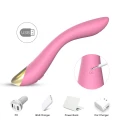 Wibrator ergonomiczny Flamingo, silikonowy, 9 trybów, wodoodporny, różowy