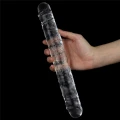 Dildo LOVETOY, przezroczysty TPE, podwójne zakończenie, 30 cm długości, elastyczny