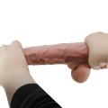 Dildo BAILE - TPR, 9,4'' z przyssawką, przesuwana skóra, realistyczny trzon