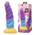 Dildo Power Monsters Unicorn - 22 cm, silikonowy, teksturowany, przyssawka