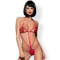 Body Bielizna-Luiza Czerwone OBSESSIVE, z aplikacjami, S/M, eleganckie, wygodne