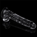 Dildo LOVETOY z TPE, przezroczyste, z przyssawką, 19 cm