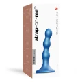 DILDO PLUG BALLS - Met. Niebieski, S, 3 Kule, Elastyczny Silikon, 100% Wodoodporny