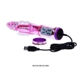 Wibrator z masażerem łechtaczki BAILE Throbbing Butterfly – 5 funkcji rotacji, 5 wibracji