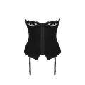Gorset Editya OBSESSIVE, czarny, z fiszbinami, regulowane paski do pończoch