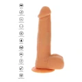 Dildo obrotowy TOYJOY, silikonowy, wibracyjny, z podstawą przyssawkową, 21 cm