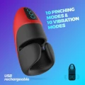 Masturbator Rechargeable Crushious Pancho z 10 trybami wibracji, długość 16,5 cm
