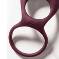 Podwójny pierścień erekcyjny Daydream - wibracyjny, silikonowy, bordowy, 12 cm