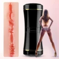 Masturbator - CyberSkin® Double Ended, Wibrujący, Wodoodporny 18 cm