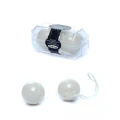 Kulki gejszy Duo-Balls White, średnica 3,2 cm, długość 21 cm, ze stalowymi kulkami