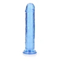 Dildo REALROCK CRYSTAL CLEAR - 8''/20 cm, przezroczyste, przyssawka, wodoodporne