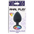 Korek analny TOYJOY Diamond Booty Jewel, silikonowy, 9 cm, czarny z akcentem szlachetnym