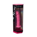 Dildo Silexd 15 cm, różowy, fosforescencyjny, silikonowy, przyssawka