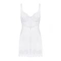 Koszulka nocna, OBSESSIVE Amor Blanco, L/XL, koronkowe wykończenie, regulowane ramiączka