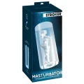 Masturbator tunelowy STROKER – przezroczysty kształt 3D, TPE, długość 14,2 cm