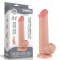 Dildo Dual Layer 8'', Realistyczne TPE, Technologia Przesuwającej się Skóry